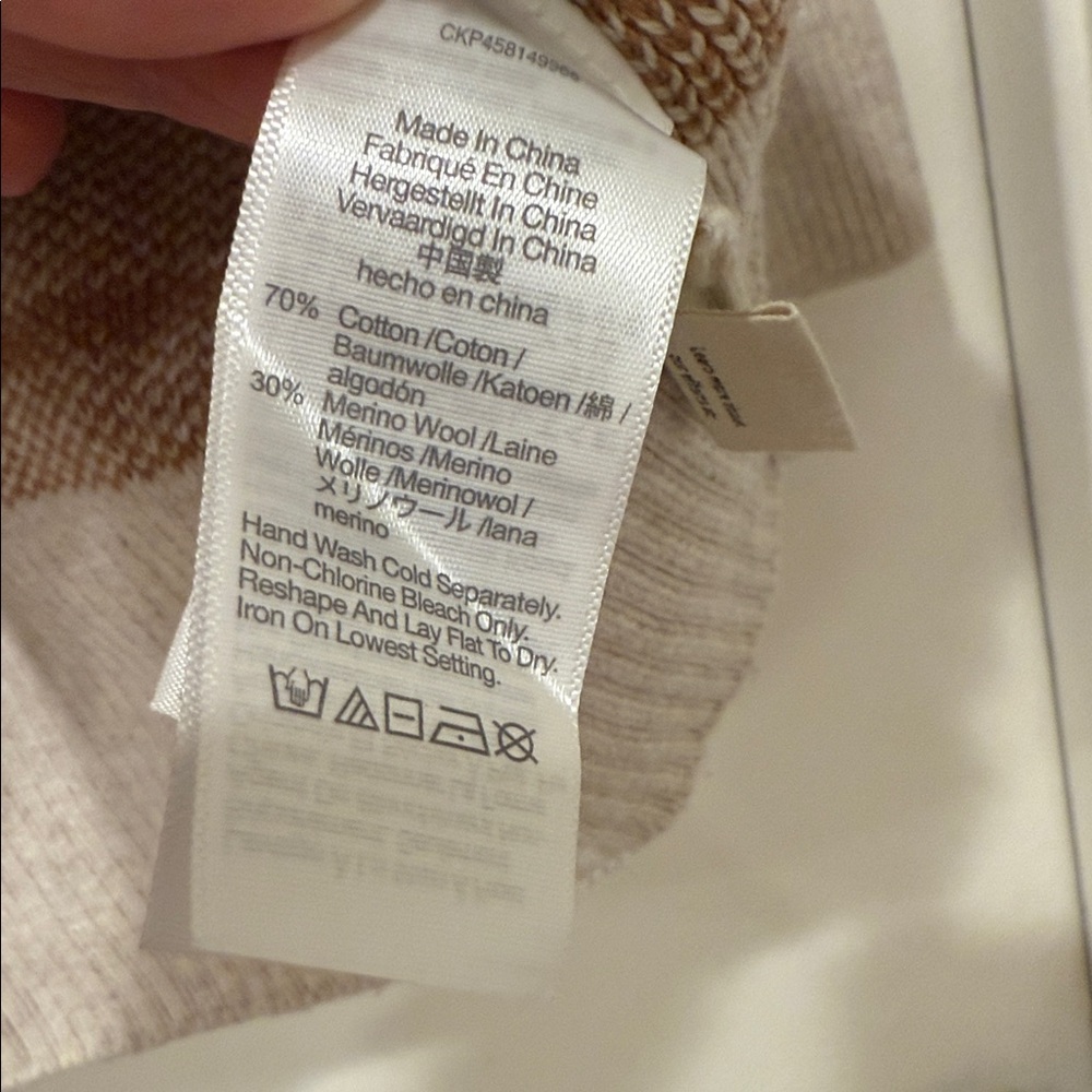 Madewell Pearldale Heather Oak Windowpane Turtleneck Sweater Sz XS - Picture 6 of 10